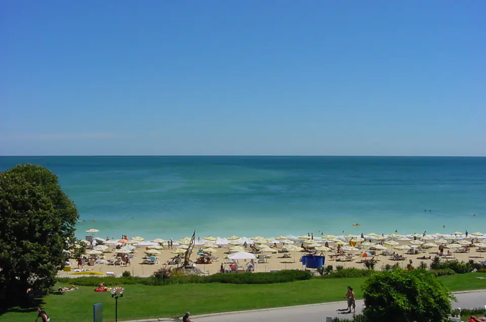 The beach and coastline of Golden Sands, Bulgaria